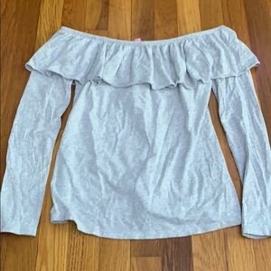 Lilly Pulitzer grey off shoulder top XS